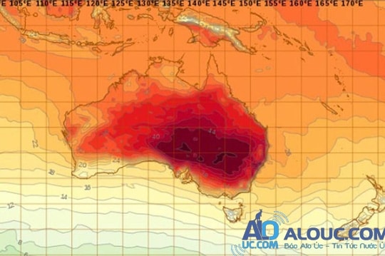 Hình ảnh vệ tinh cho thấy đợt nắng nóng kỷ lục ở Úc. Ảnh: Mirror