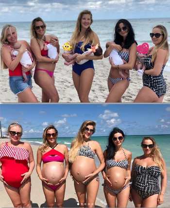 Các bà bầu Nga khoe ảnh trong chuyến đi đến Miami, Mỹ để sinh con. Ảnh: Instagram.