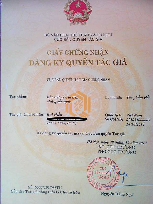 Công trình cải tiến tiếng Việt được đăng ký bản quyền - Ảnh 1.