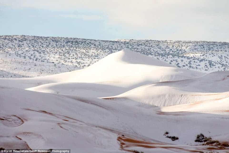 Thế giới lạnh siêu mạnh đến mức sa mạc Sahara nóng bỏng cũng bị tuyết phủ tới 40 cm - Ảnh 1.