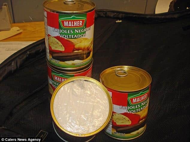 Cocaine hidden inside cans of black beans