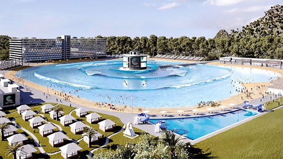Xây bể bơi tạo sóng nhân tạo cao 2,4m