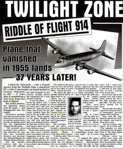 Tờ Weekly World News đưa tin về sự mất tích của máy bay. Ảnh: Hoaxorfact.