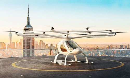 Thiết kế mô phỏng của mẫu taxi bay Volocopter 2X. Ảnh: New Atlas.