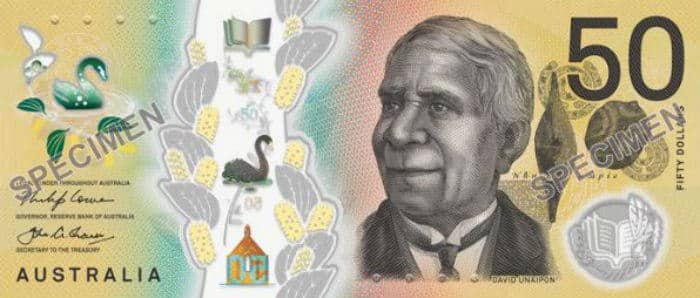 The new $50 note still has David Unaipon on one side.