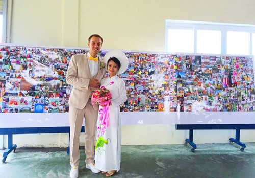 Chàng trai đi vòng quanh thế giới đã kết hôn với cô gái Việt vào tháng 10 vừa qua. Ảnh: NVCC.