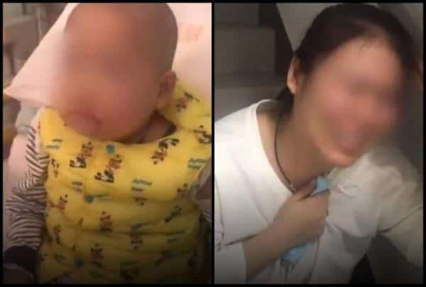 Bé Qiu Chen và mẹ.
