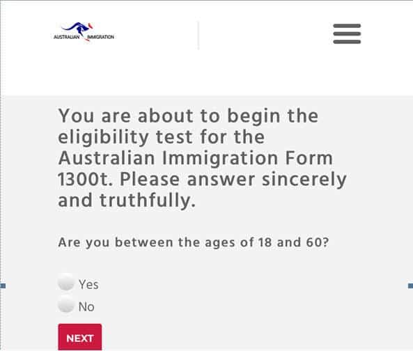 The &#039;citizenship eligibility test&#039; on the website