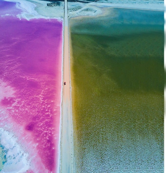 Những hồ nước màu hồng thu hút du khách ở Australia