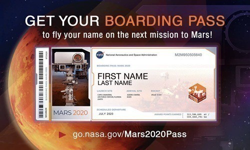 Vé lên tàu vũ trụ trong chuyến bay tới sao Hỏa. Ảnh: NASA.