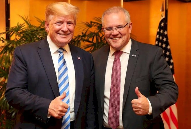 Thủ tướng Morrison (phải) và tổng thống Trump trong một lần gặp nhau. Ảnh: defenceconnect.com.au