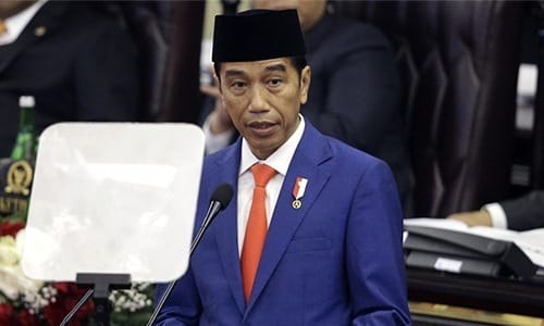 Tổng thống Indonesia Joko Widodo phát biểu trước quốc hội ở Jakarta hồi tháng 8. Ảnh: AFP.