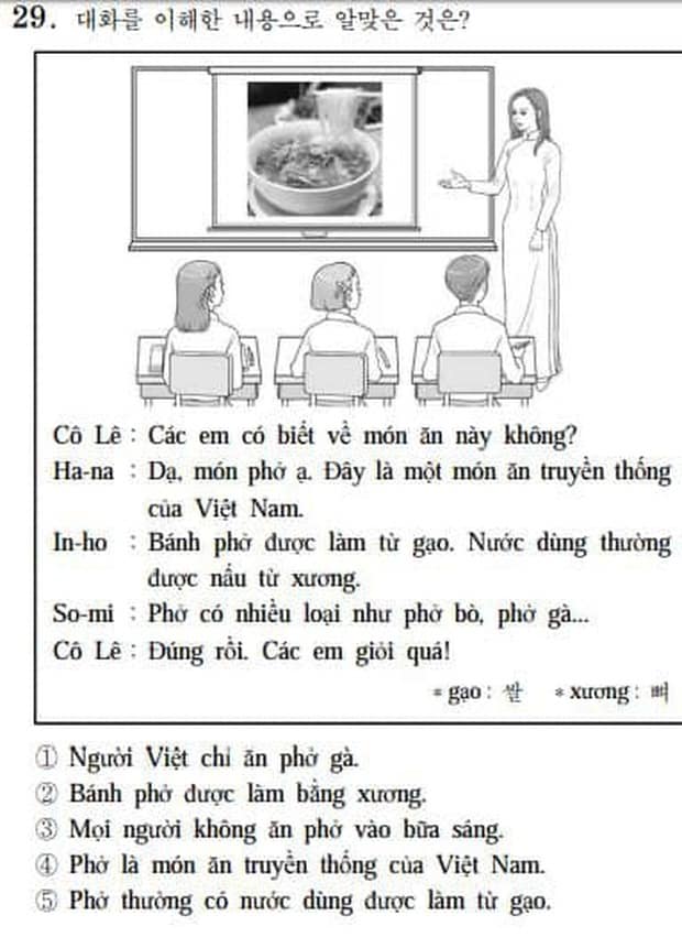 Phở Việt xuất hiện trong đề thi môn Tiếng Việt kỳ thi Đại học Hàn Quốc, hóa ra rất được dân xứ kim chi yêu thích - Ảnh 2.
