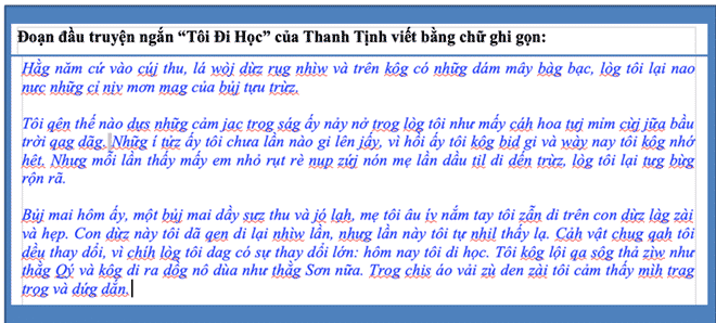 Một đoạn kiểu Chữ Việt Nhanh của tác giả Trần Tư Bình /// Chụp màn hình