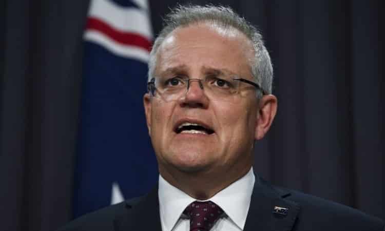 Thủ tướng Australia Scott Morrison phát biểu tại cuộc họp báo ở Canberra hôm 5/1. Ảnh: Reuters. 