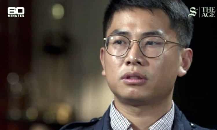 Wang William Liqiang, người tự nhận là gián điệp đào tẩu Trung Quốc, xuất hiện trên chương trình 60 Minutes hôm 24/11/2019. Ảnh: 60 Minutes Australia.