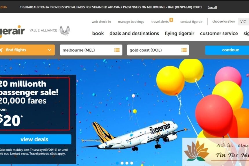 Vé máy bay sang Úc giá rẻ