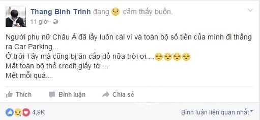 Trinh Thang Binh bi trom sach giay to va tien bac tai Uc