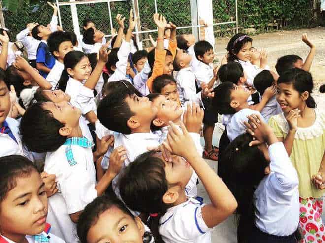 Một lớp học của Ward ở Campuchia