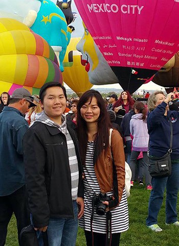 Anh Luân Nguyễn và vợ đang sinh sống tại bang New Mexico, Mỹ. Ảnh: NVCC