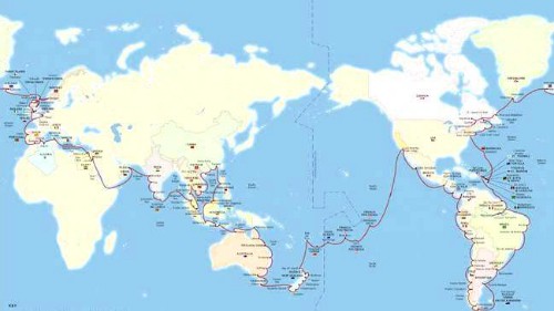 Bản đồ của hành trình du thuyền Viking Sun sẽ đi trong 8 tháng. Ảnh: News.