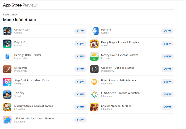 Loạt ứng dụng Made in Vietnam gây bất ngờ khi xuất hiện trên cửa hàng App Store.