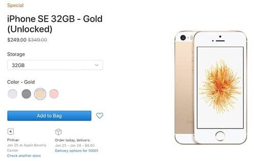 iPhone SE được Apple đưa trở lại cửa hàng trực tuyến với giá từ 249 USD. Ảnh: MacRumors.