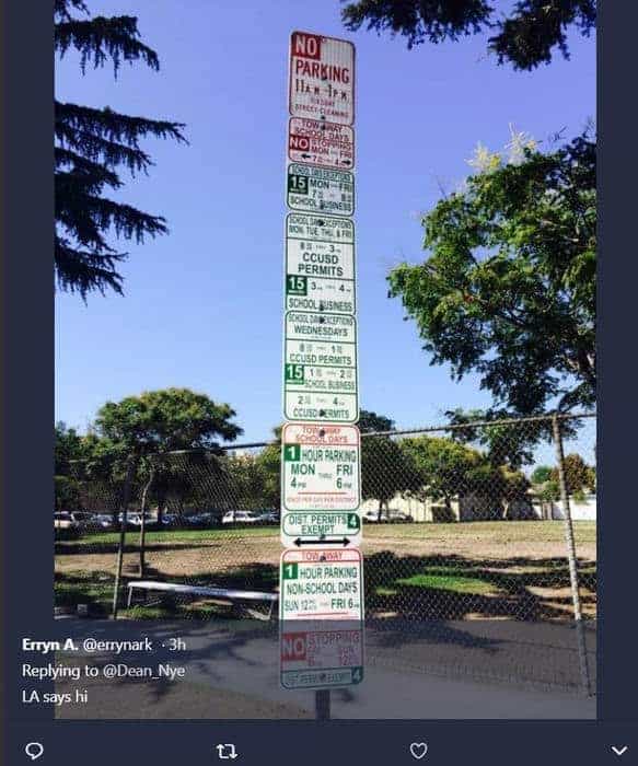 Traffic sign in LA