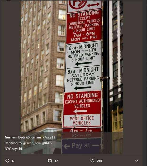 Traffic sign in NY
