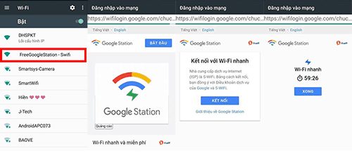 Các bước kết nối Wi-Fi của Google trên di động. Ảnh: Nguyễn Văn Tăng.