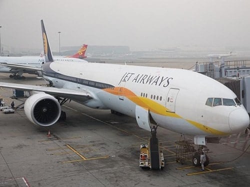 Máy bay của hãng Jet Airways. Ảnh: AFP