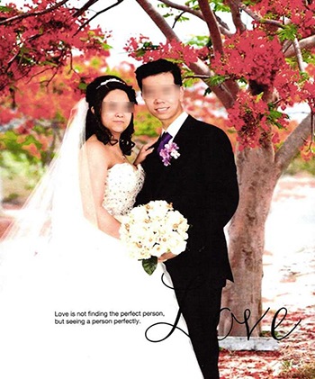 Photo from a wedding album of Khanh Phuong Nguyen and Tam Cong Le. Photo albums were submitted as evidence by federal prosecutors in a massive marriage fraud case.
