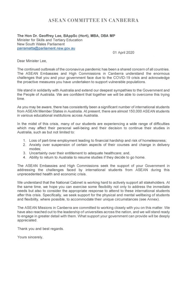 uy ban asean keu goi chinh phu australia ho tro sinh vien trong covid-19 hinh 1