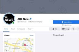 A screenshot of the ABC News page on Facebook showing no posts