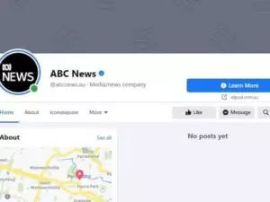 A screenshot of the ABC News page on Facebook showing no posts