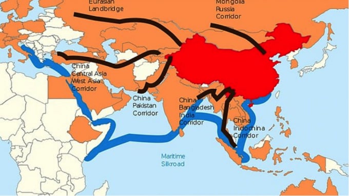 Theo Trung Quốc, Sáng kiến Vành đai Con đường nhằm thúc đẩy thương mại khu vực với các dự án phát triển hàng nghìn tỷ USD ở cả đường bộ, đường biển và đường hàng không.