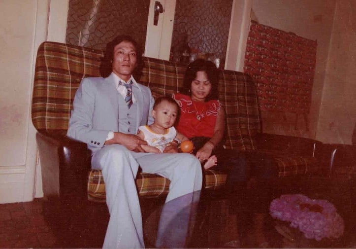 Michael Truong and his parents in Melbourne, 1983