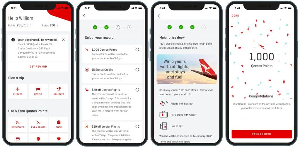 Qantas Frequent Flyers members who are 18 and over will be able to claim their reward through the Qantas App.