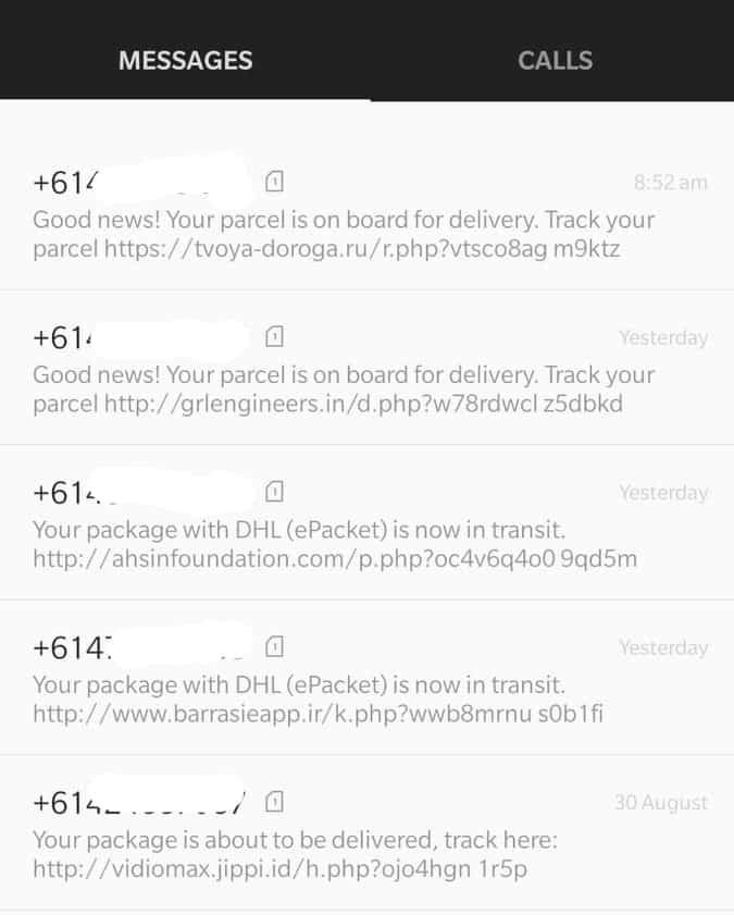 spam messages