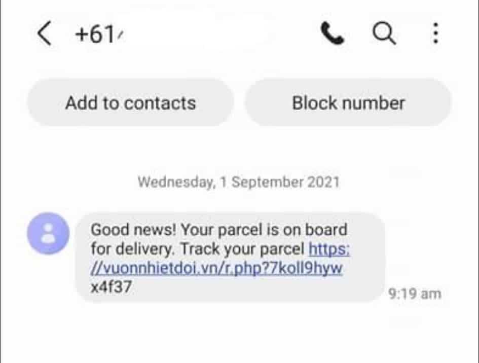 spam message