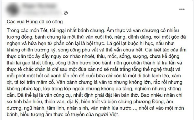  Một nhà văn gây phẫn nộ khi chê bánh chưng “là thứ văn xuôi thô kệch, ăn đến bội thực” - Ảnh 3.