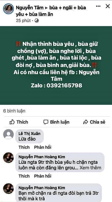 Bẫy bùa ngải tràn lan trên… mạng xã hội - ảnh 3