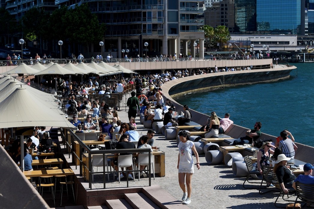 Outdoor dining near the Sydney Opera House.