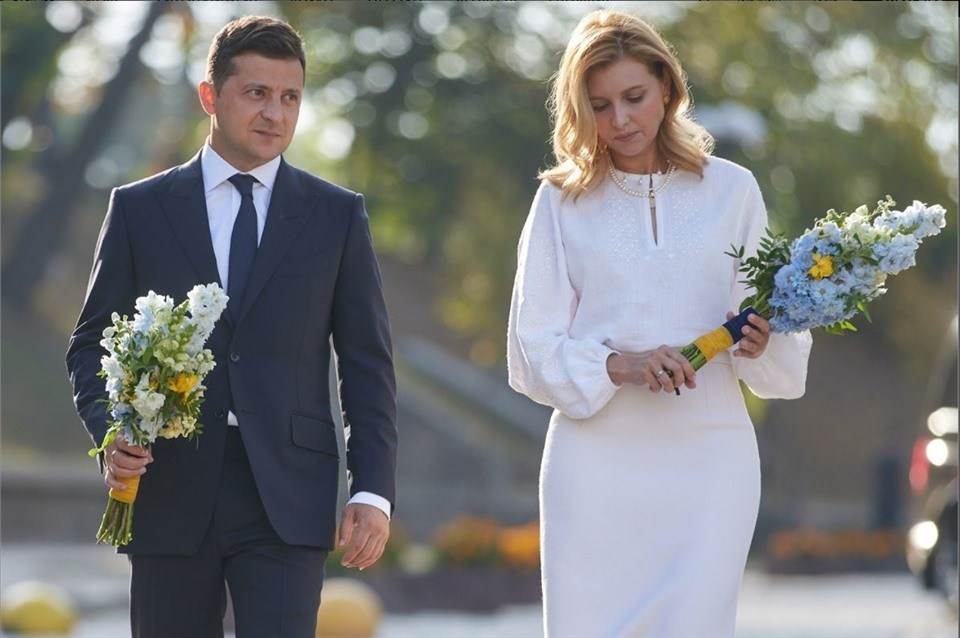 Tổng thống Ukraina Volodymyr Zelensky cùng Đệ nhất phu nhân Olena Zelenska. Ảnh: Văn phòng Tổng thống Ukraina