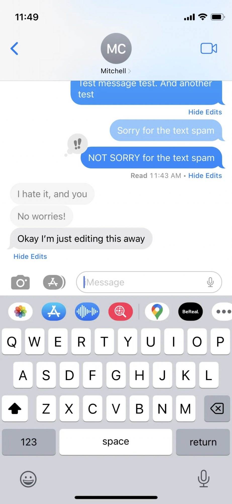 ios 16 cho phep xem lich su sua tin nhan tren imessages hinh anh 1