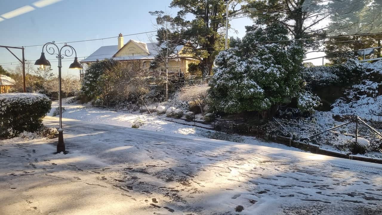 The Blue Mountains area was blanketed with snow overnight.
